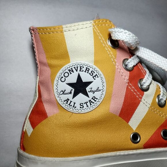 Converse Chuck Taylor Lift Hi Sunshine Sneaker in Orange Size 5 - Picture 9 of 12